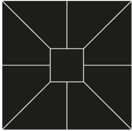 Representative square Center-Pole canopy structure with eight arms