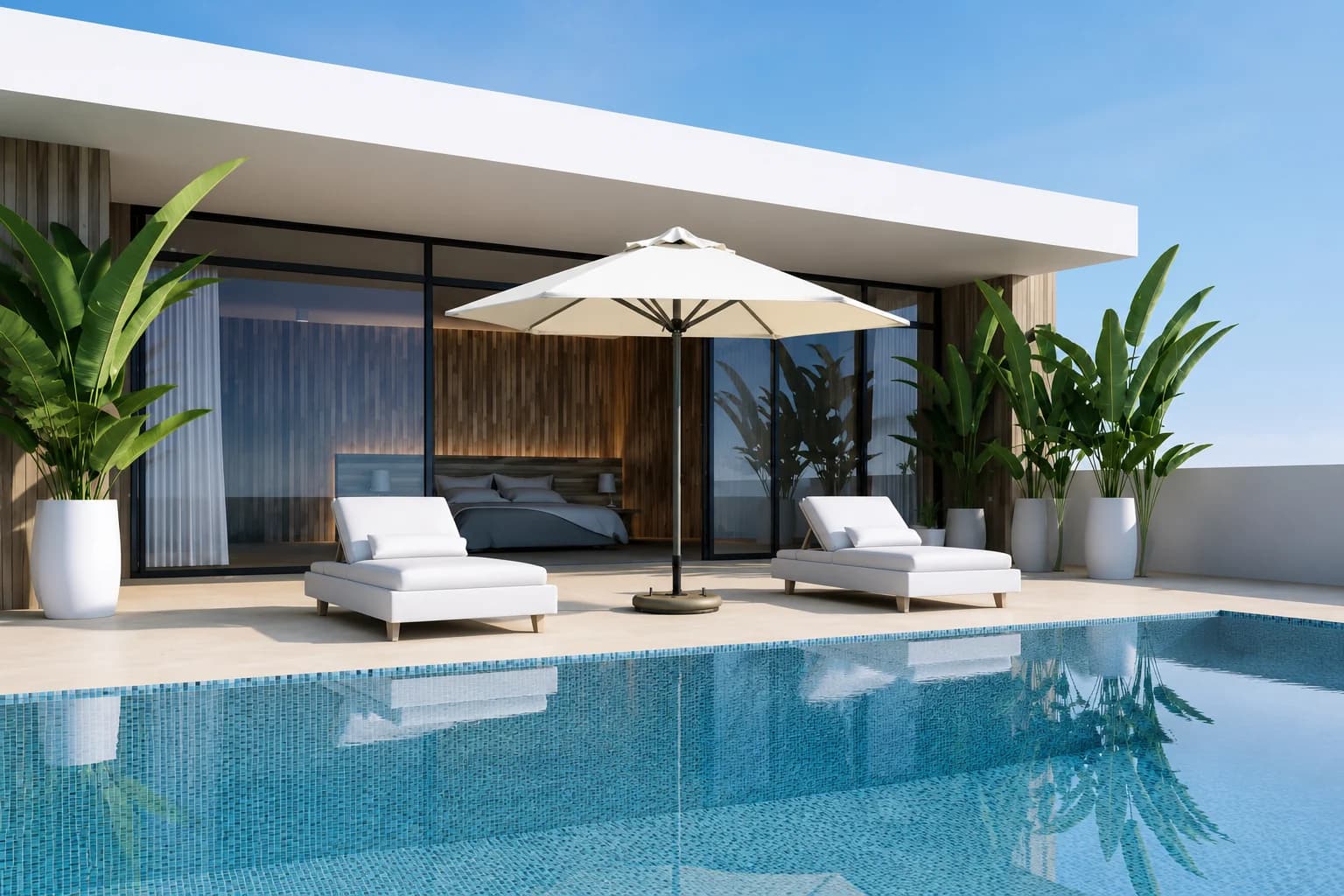 Standard 10.5 ft Hexagonal Center-Pole Umbrella in an installed outdoor setting
