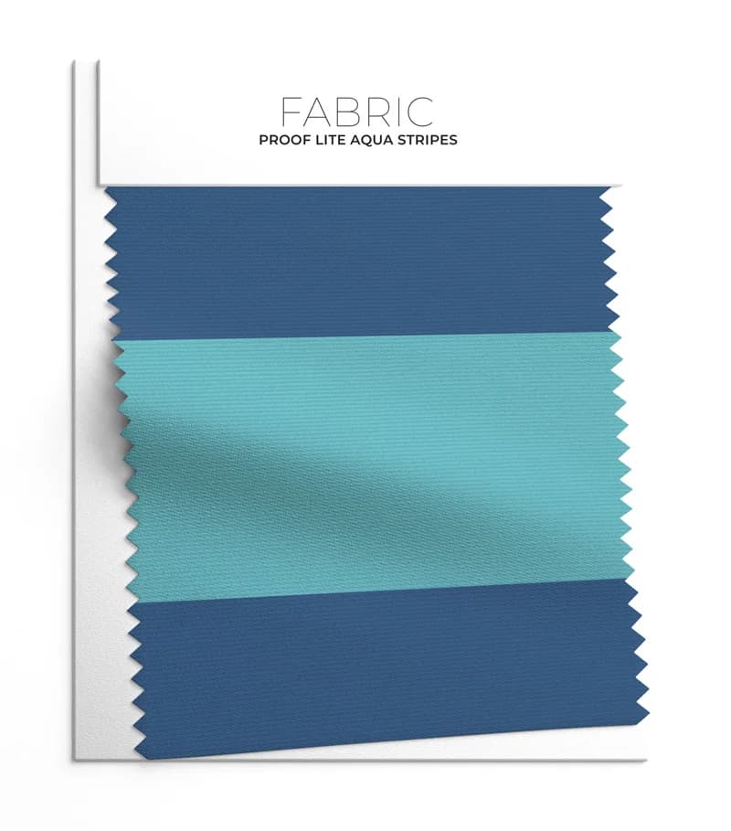 Aqua Stripes Cedar Proof (60% acrylic and 40% polyester) fabric swatch