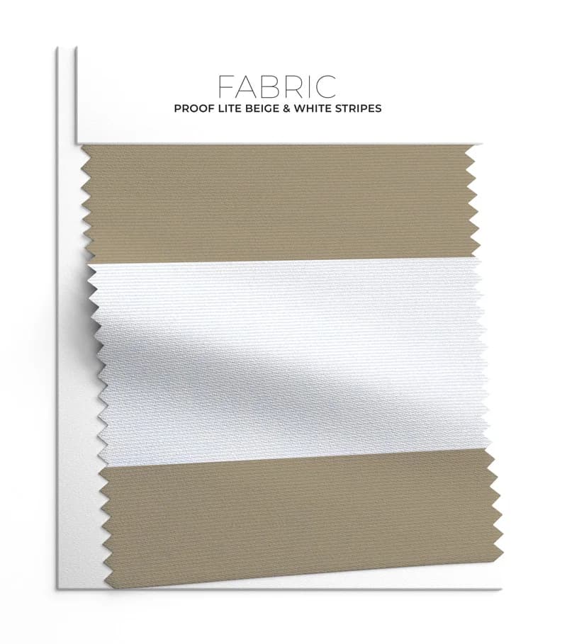 Beige/White Cedar Proof (60% acrylic and 40% polyester) fabric swatch