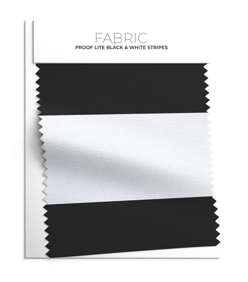 Black/White Stripes Cedar Proof (60% acrylic and 40% polyester) fabric swatch