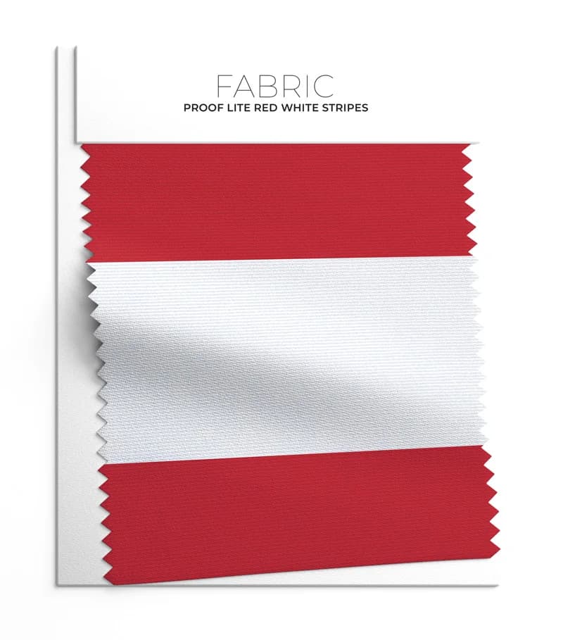 Red/White Stripes Cedar Proof (60% acrylic and 40% polyester) fabric swatch
