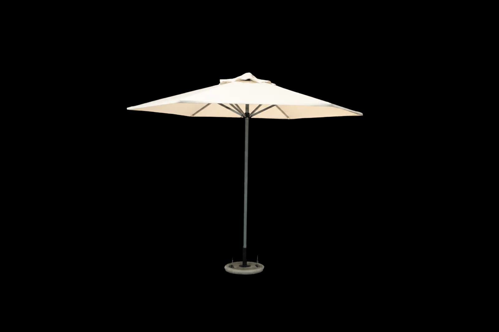 Open standard 10.5 ft Hexagonal Center-Pole Umbrella with six arms