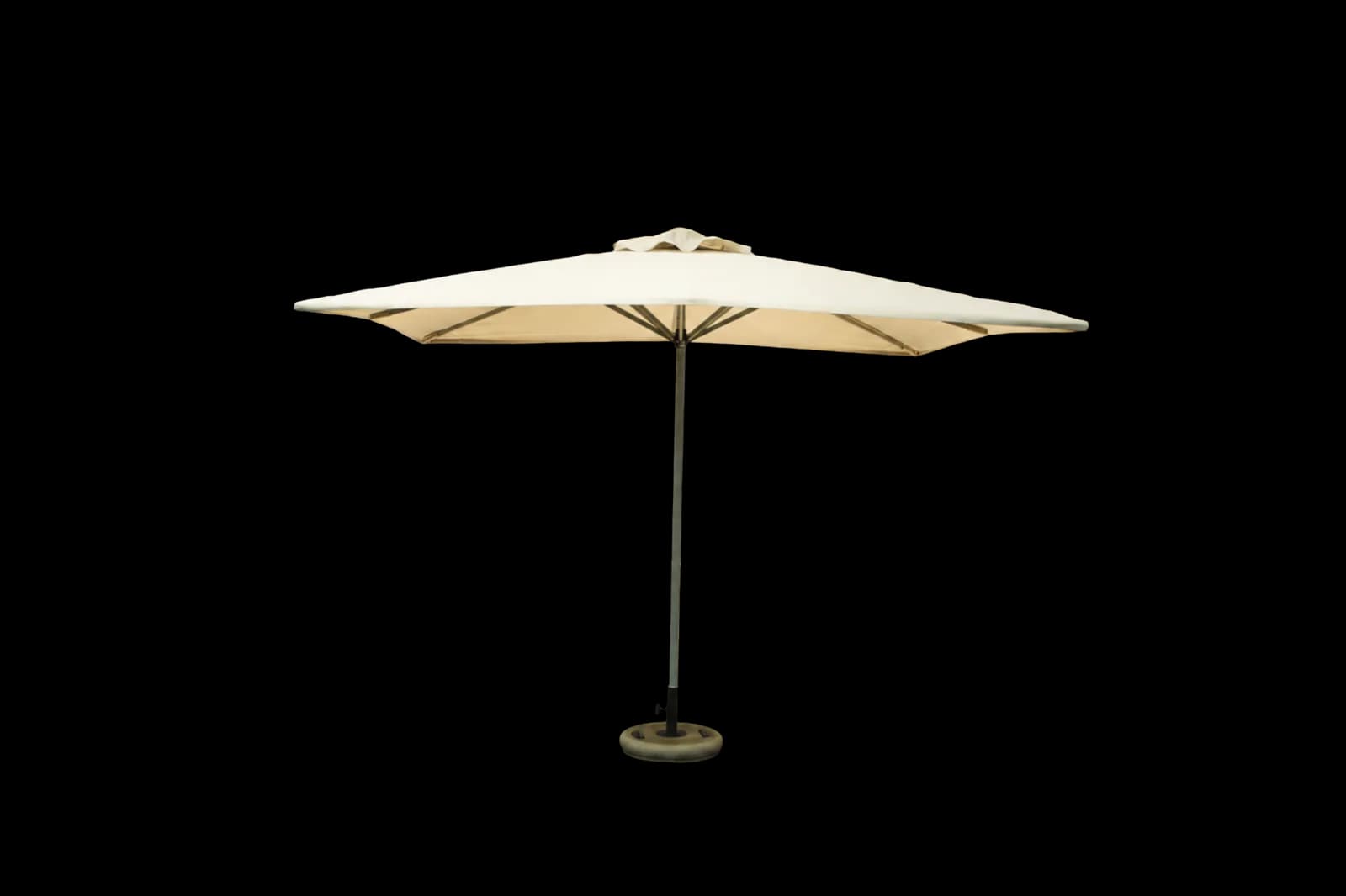 Open standard 10.5 ft Square Center-Pole Umbrella with eight arms