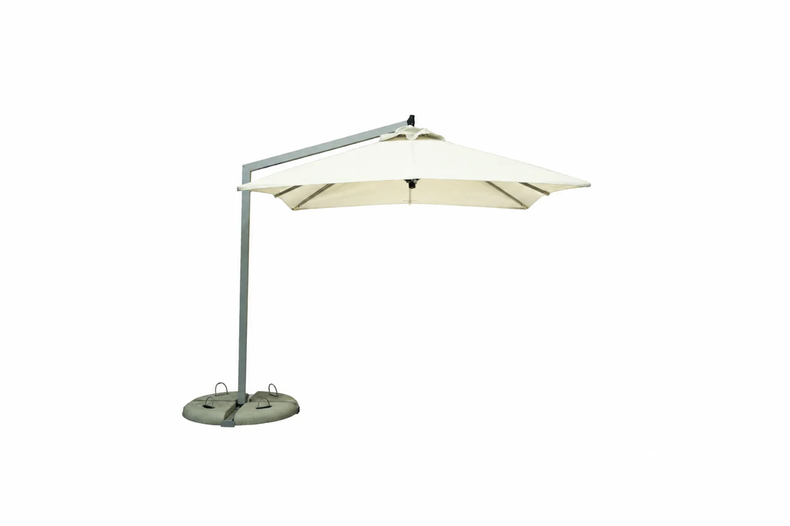 Open 8.5 ft Square Side-Post Cantilever in the featured 8-arm configuration